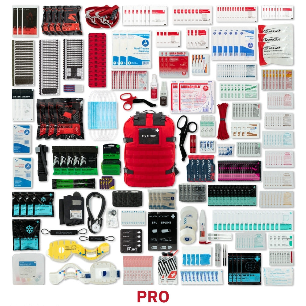 The MEDIC pro version is filled with essential first aid supplies and more advanced trauma level equipment