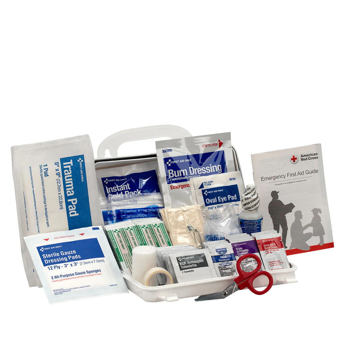 10 Person ANSI A First Aid Kit Plastic Case- Case of 12