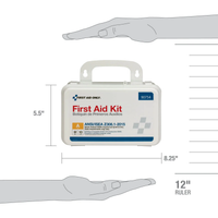 10 Person ANSI A First Aid Kit Plastic Case- Case of 12