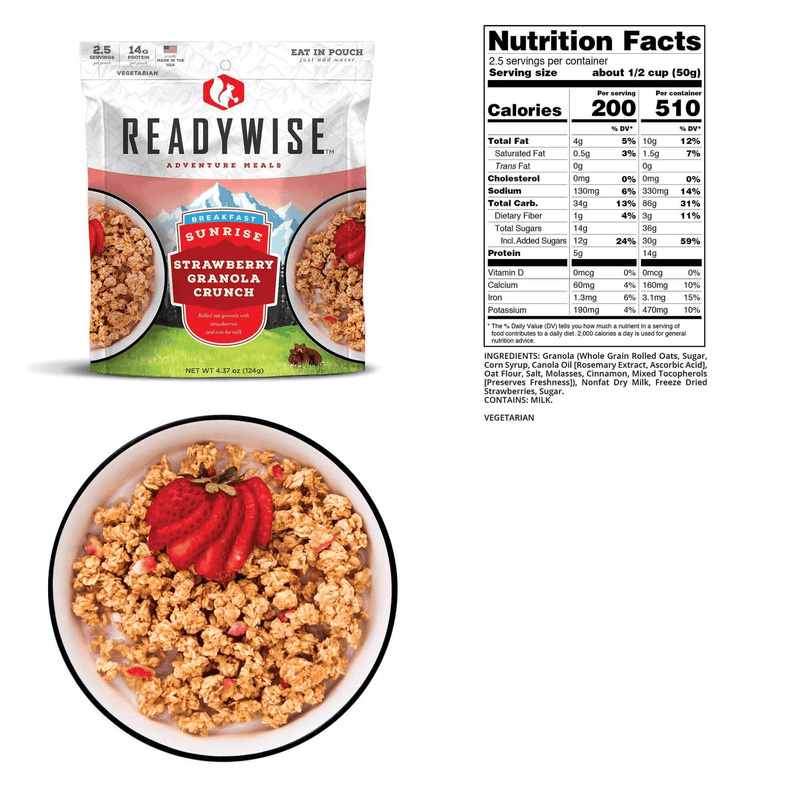 2 Day Adventure Emergency Food Kit Strawberry Granola Crunch
