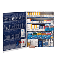  200 Person ANSI B+ 5 Shelf First Aid Metal Cabinet, wall-mount, fully stocked open