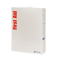  200 Person ANSI B+ 5 Shelf First Aid Metal Cabinet, wall-mount, closed right side