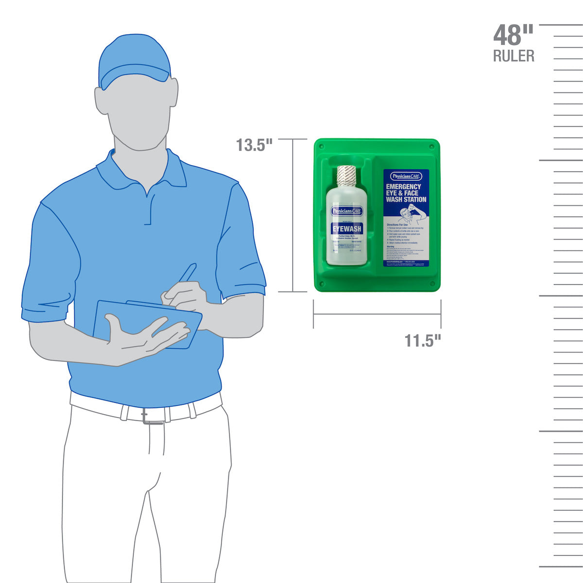 Eyewash Station Single 32 oz, side view