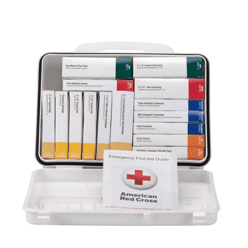  25 Person 16 Unit ANSI A First Aid Kit, plastic case open front