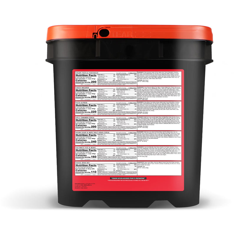 Prepper Pack 52 Serving Bucket Nutrition Facts