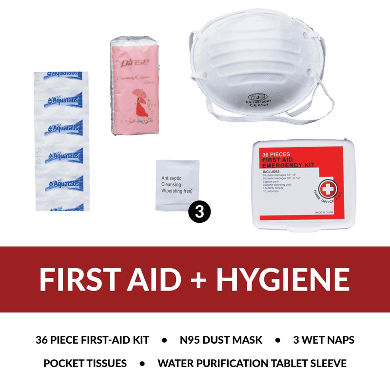 64 Piece Survival Backpack First Aid Hygiene