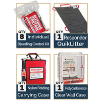 Public Access Bleeding Control Station 8-Pack open showing 8 kits