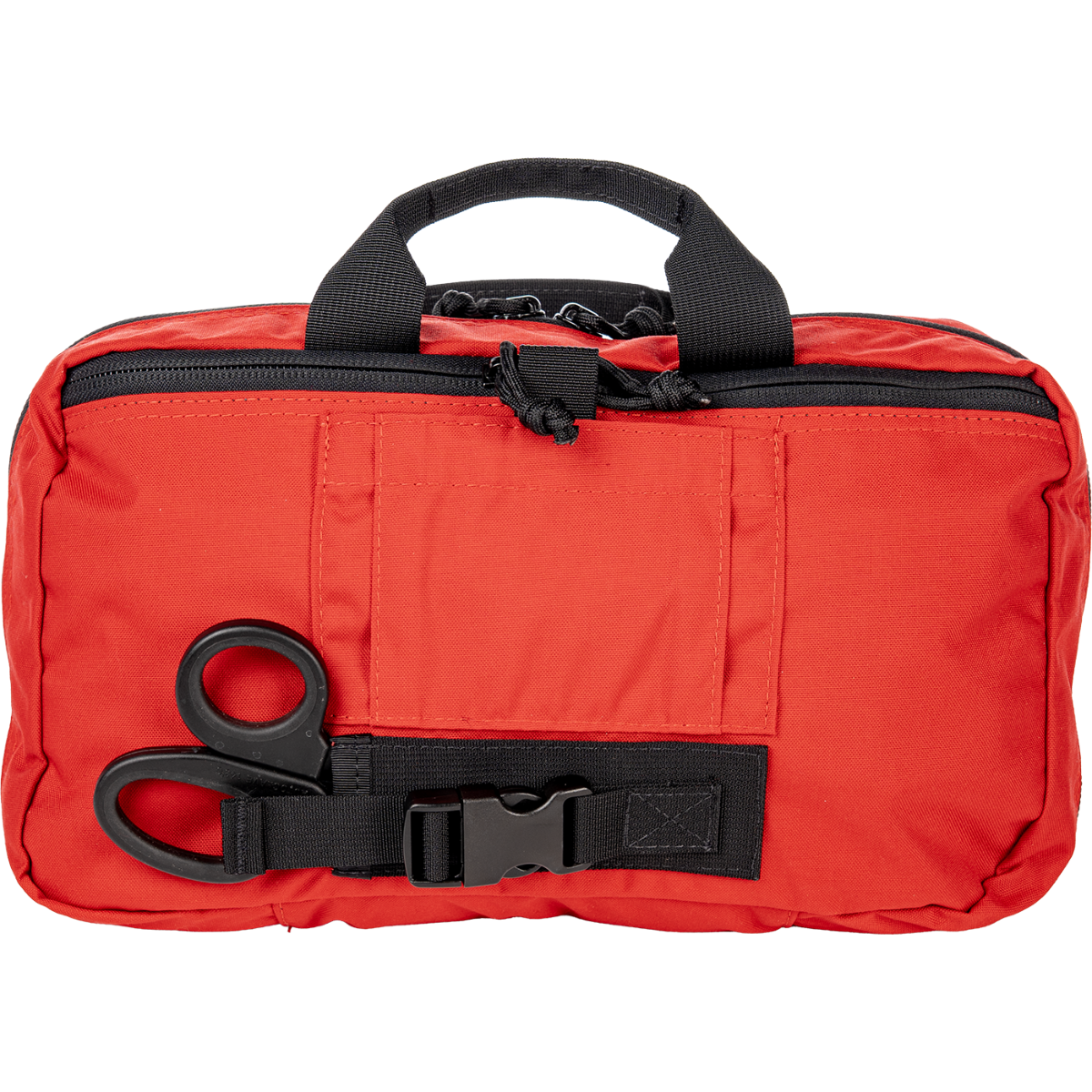 Patrol Vehicle Trauma Kit - Red nylon bag, closed, front view