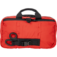 Patrol Vehicle Trauma Kit - Red nylon bag, closed, front view