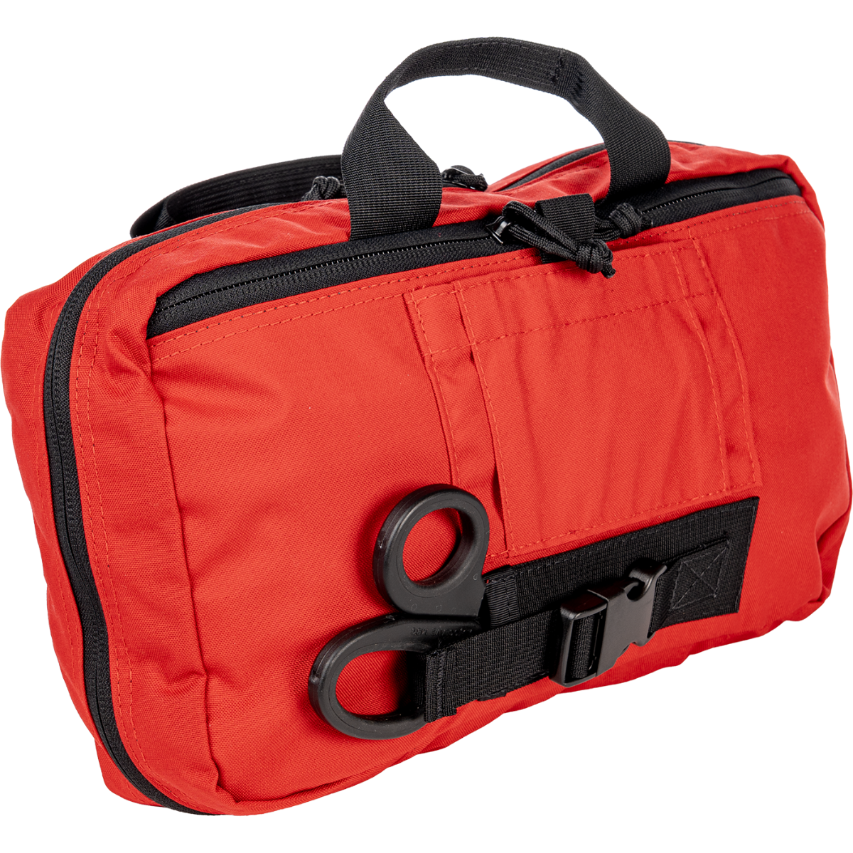 Patrol Vehicle Trauma Kit - Red nylon bag, closed, right side view