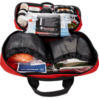 Patrol Vehicle Trauma Kit - Red - Basic, open showing first aid contents