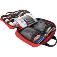 Patrol Vehicle Trauma Kit - Red - with Combat Gauze, open showing trauma contents