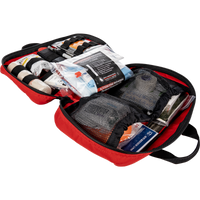 Patrol Vehicle Trauma Kit - Red - with Celox Gauze, open showing trauma contents