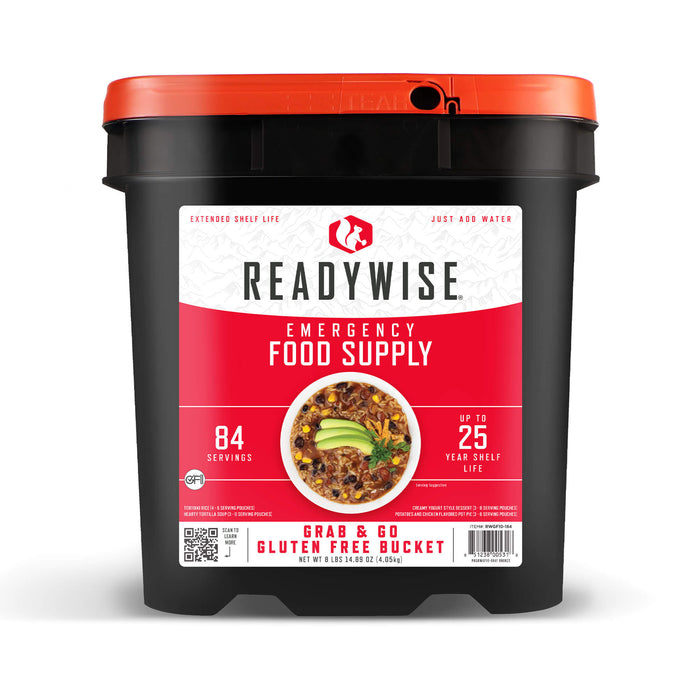 Gluten-Free 84 Serving Grab and Go Emergency Food Bucket