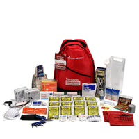 2 Person Tornado Emergency Backpack, open showing contents