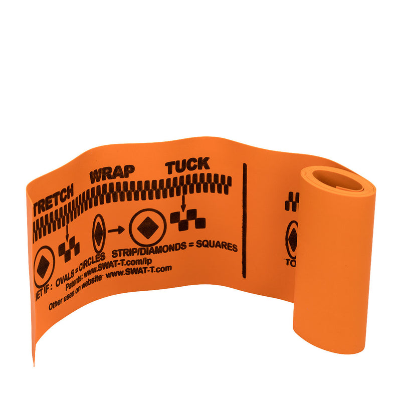 SWAT-T Tourniquet, unrolled showing rubber band