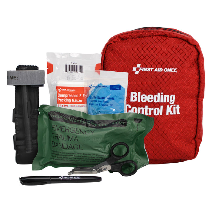Bleeding Control Kit for CO IN TN VA WA, open showing contents