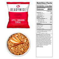 Apple Cinnamon Cereal pouch with nutrition facts