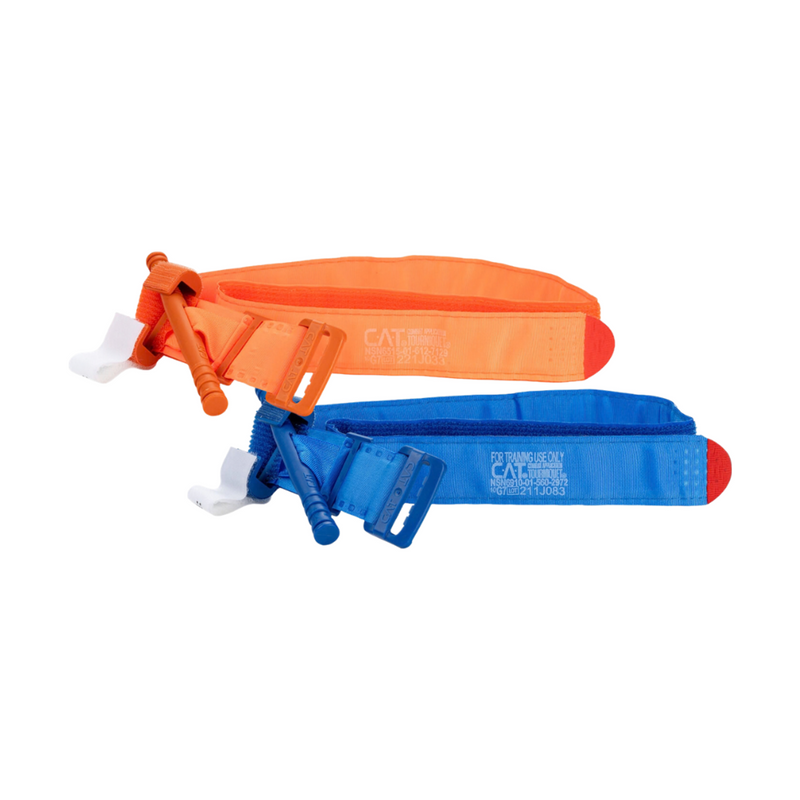 CAT Tourniquet Gen 7 Trainer Bundle - Orange real-use unit and Blue trainer unit