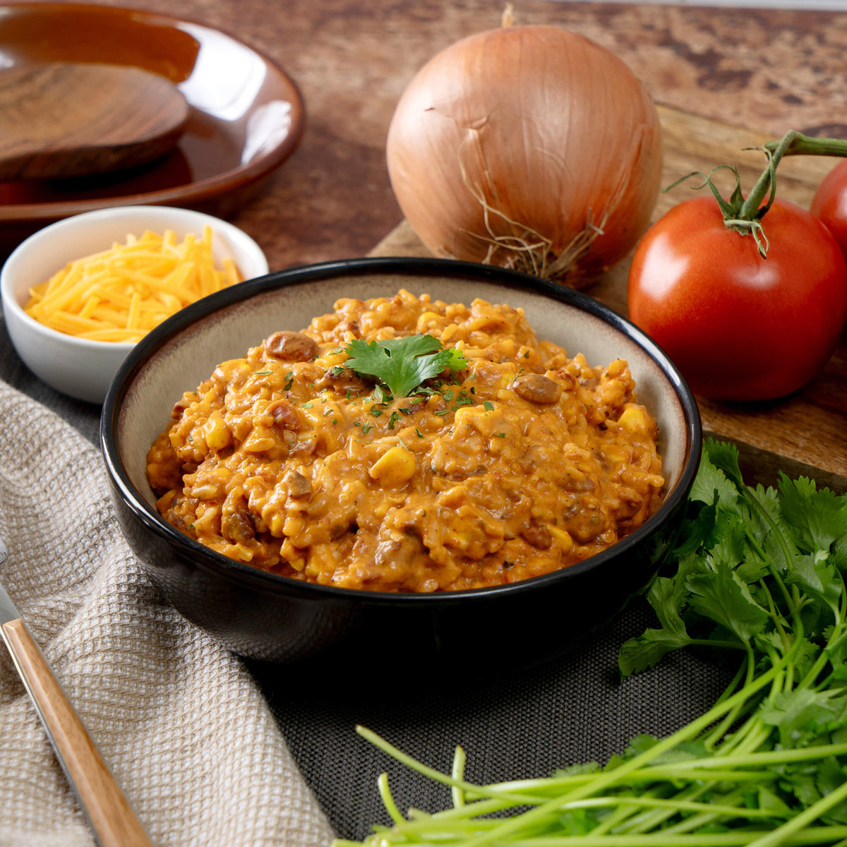 Southwest Beans and Rice prepared, Prepper Pack bucket contents