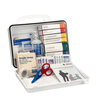 Heavy Duty Vehicle First aid kit with various supplies on a white background