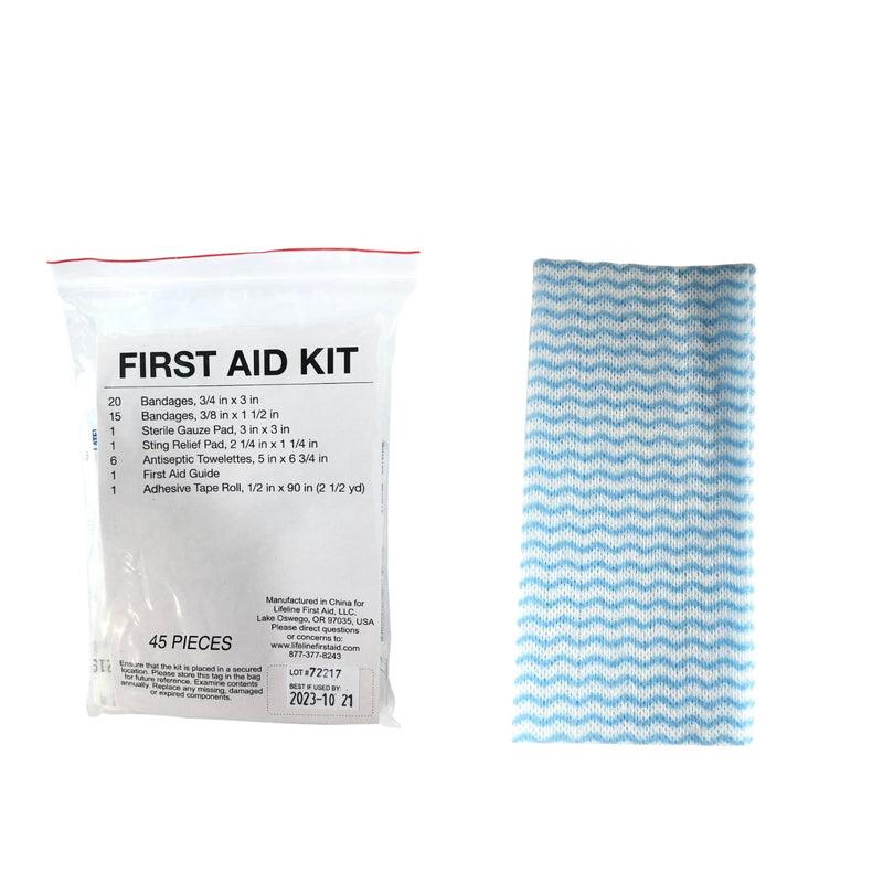 AAA Basic Roadside Emergency Kit First Aid Kit + Shop Cloth