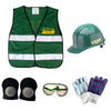 C.E.R.T. Action Response Unit Backpack Vest, Hard Hat, Knee Pads, Goggles + Work Gloves