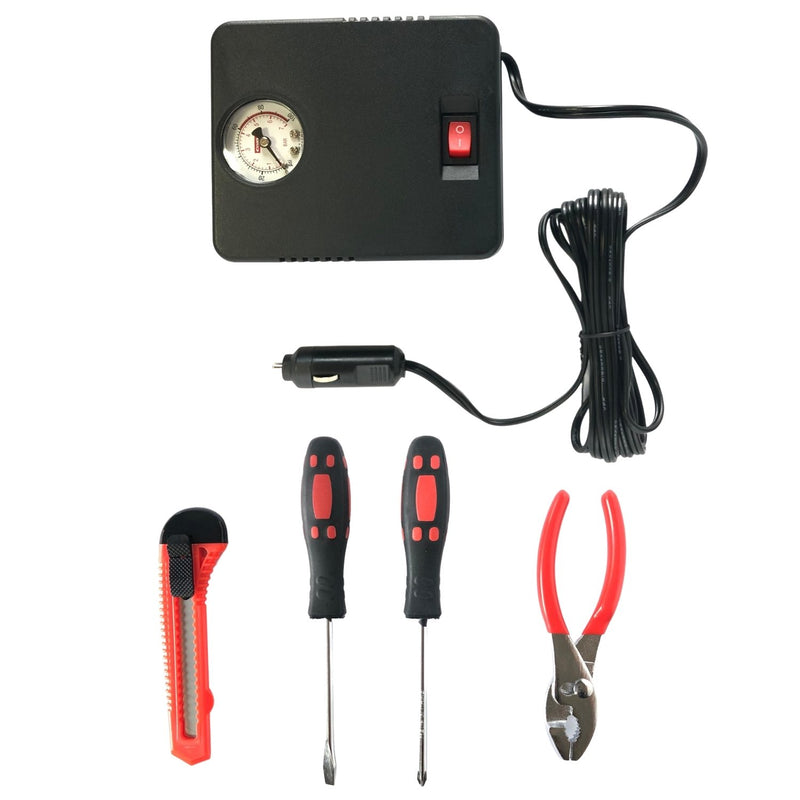 AAA Excursion Roadside Emergency Kit Air Compressor, Utility Knife, Screwdrivers + Pliers