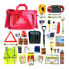 Mayday Deluxe Winter Car Emergency Kit with snow shovel, ice scraper, flashlight, lightstick, hand warmers, 54 piece first aid kit, tire fixer and more