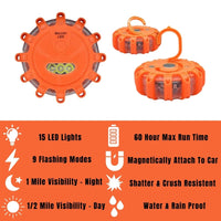 LED Road Flares 3 Pack Features