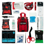 MyMedic TFAK Trauma First Aid Kit with red bag and all supplies laid out