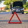 reflective safety triangle on roadside