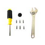 interchangeable 6 head screw driver and adjustable wrench